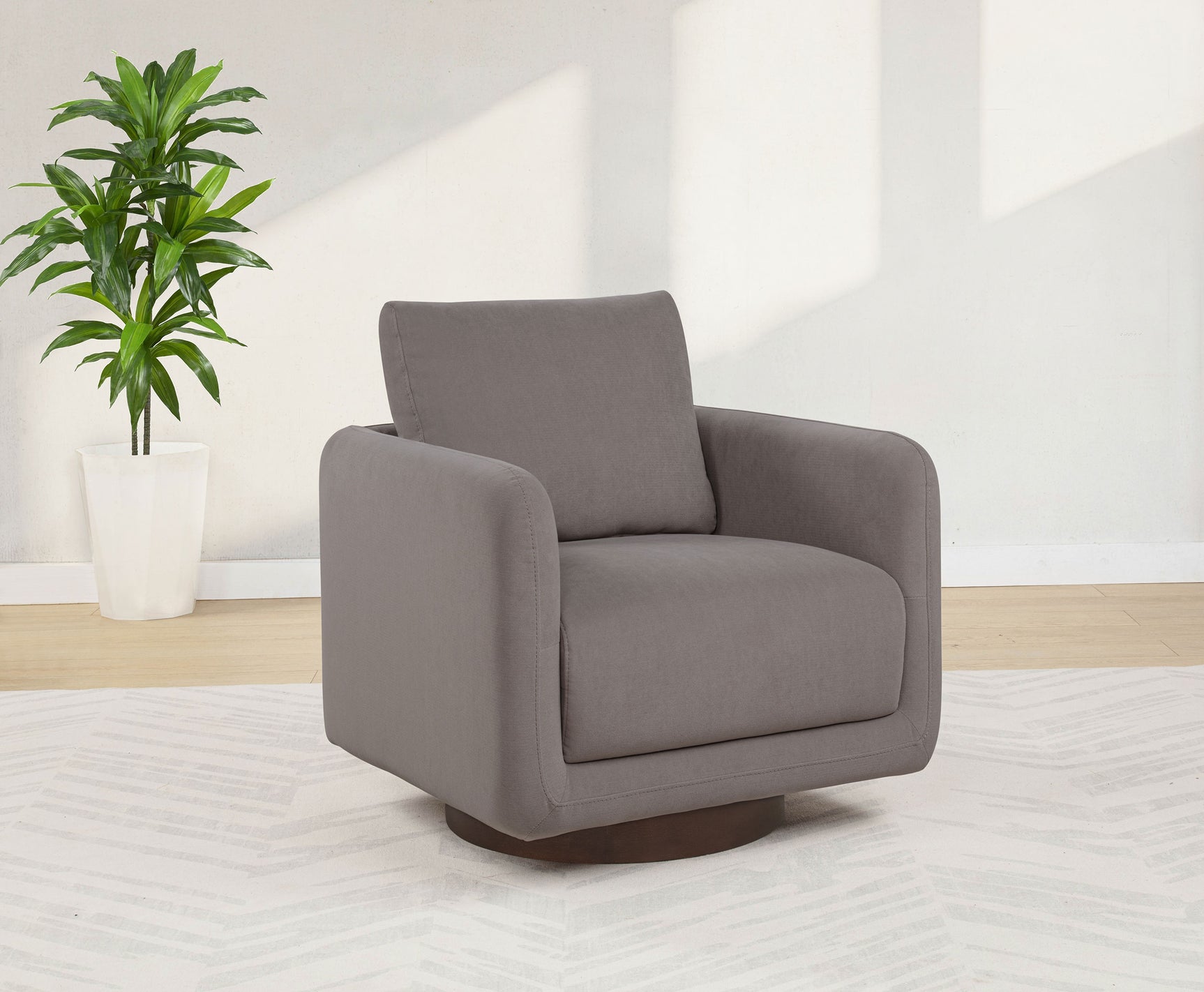 Iris Stone Fabric Upholstered Swivel Accent Chair - Ornate Home