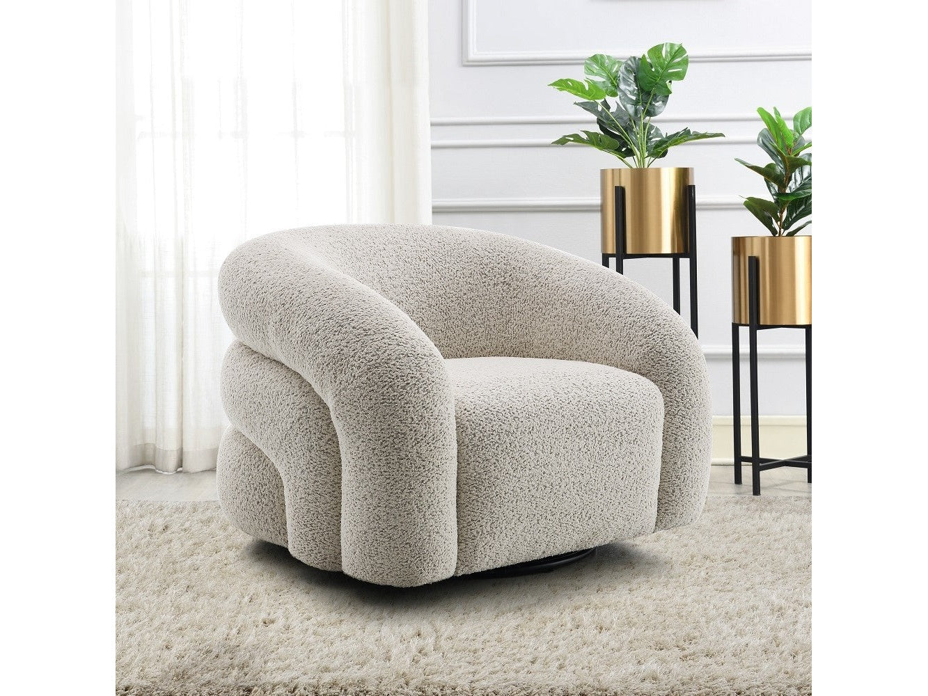 Irma Gray Chair W/Swivel - Ornate Home