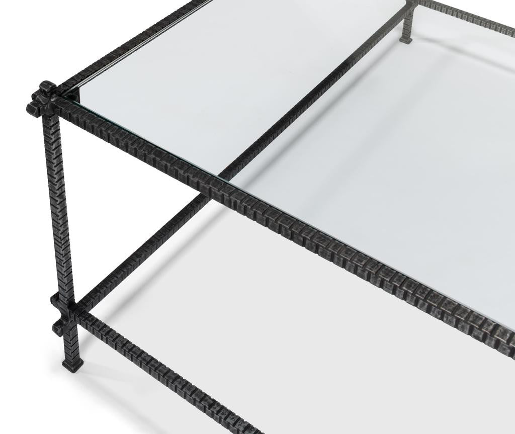 Ironworks White Serrated Edge Iron Coffee Table - Ornate Home