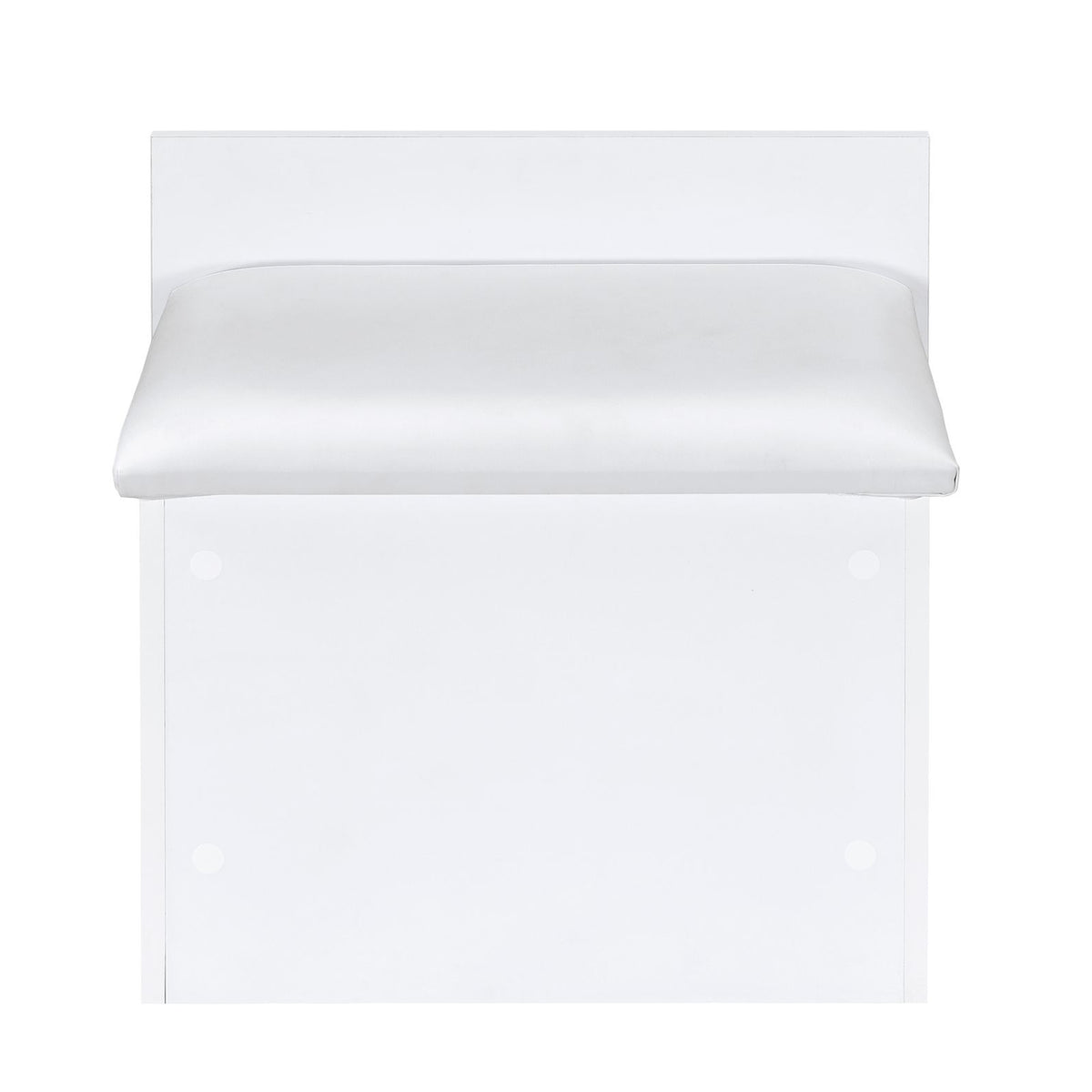 Irvine Glossy White Mini Dressing Table with Stool, LED and USB - Ornate Home