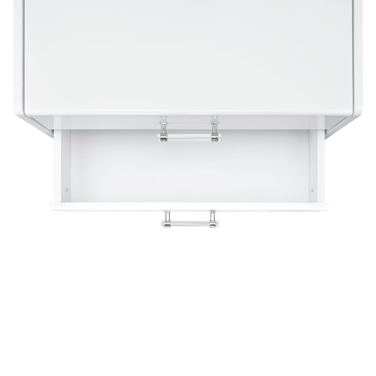 Irvine Glossy White Mini Dressing Table with Stool, LED and USB - Ornate Home