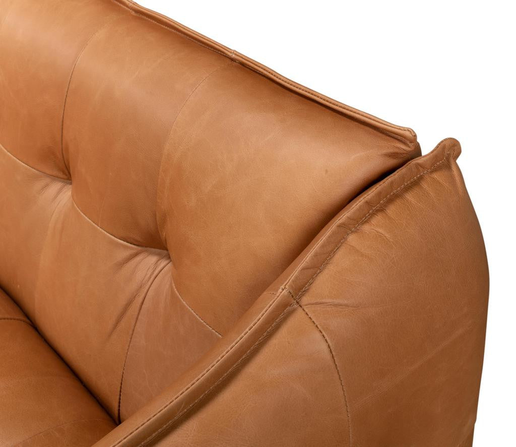 Isaac Brown Leather Sofa - Ornate Home