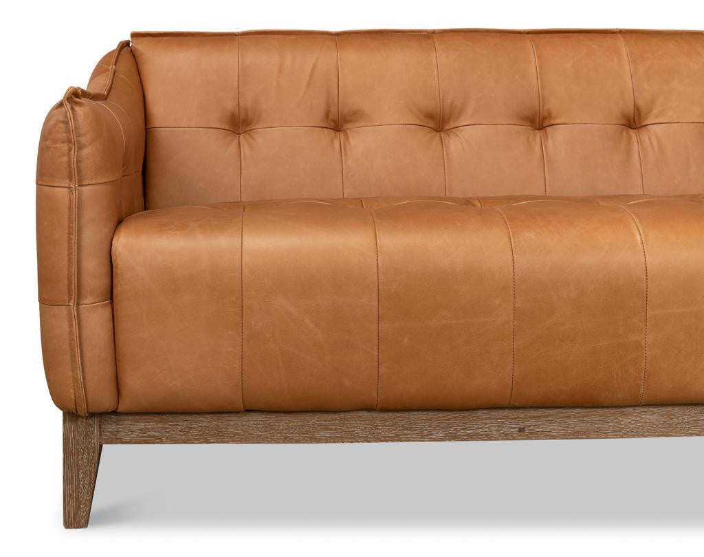 Isaac Brown Leather Sofa - Ornate Home