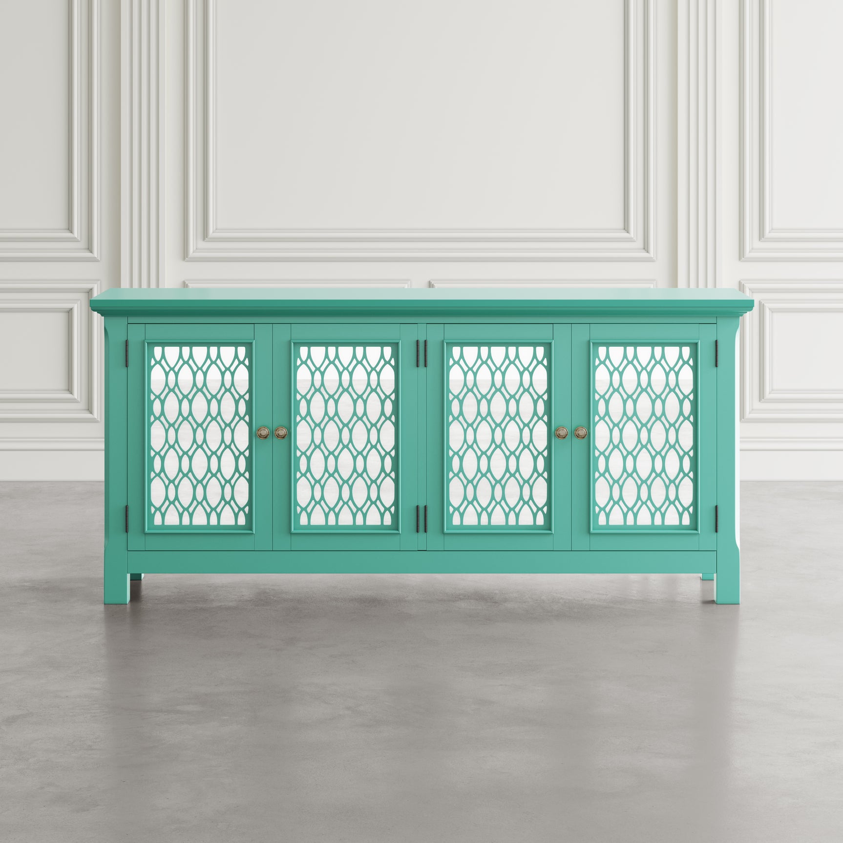 Isabella Aqua 69 Mirrored Accent Cabinet - Ornate Home