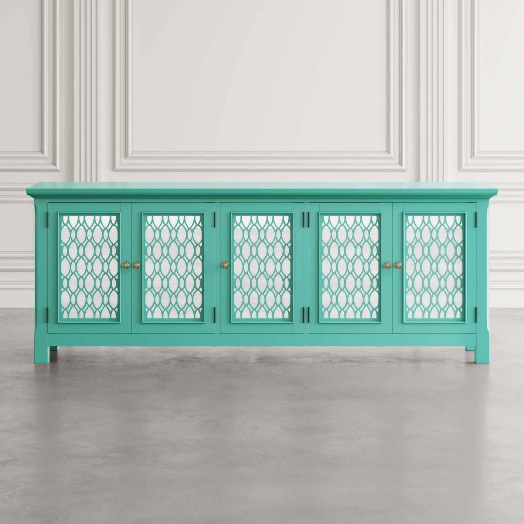 Isabella Aqua 86 Mirrored Accent Cabinet - Ornate Home