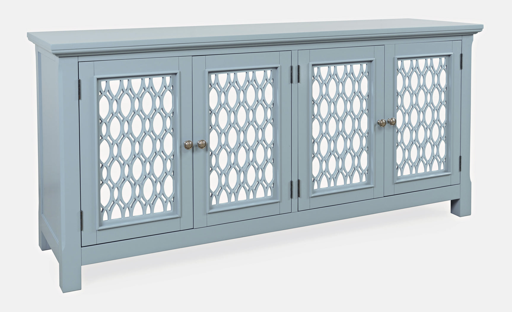 Isabella Blue 69 Mirrored Accent Cabinet - Ornate Home