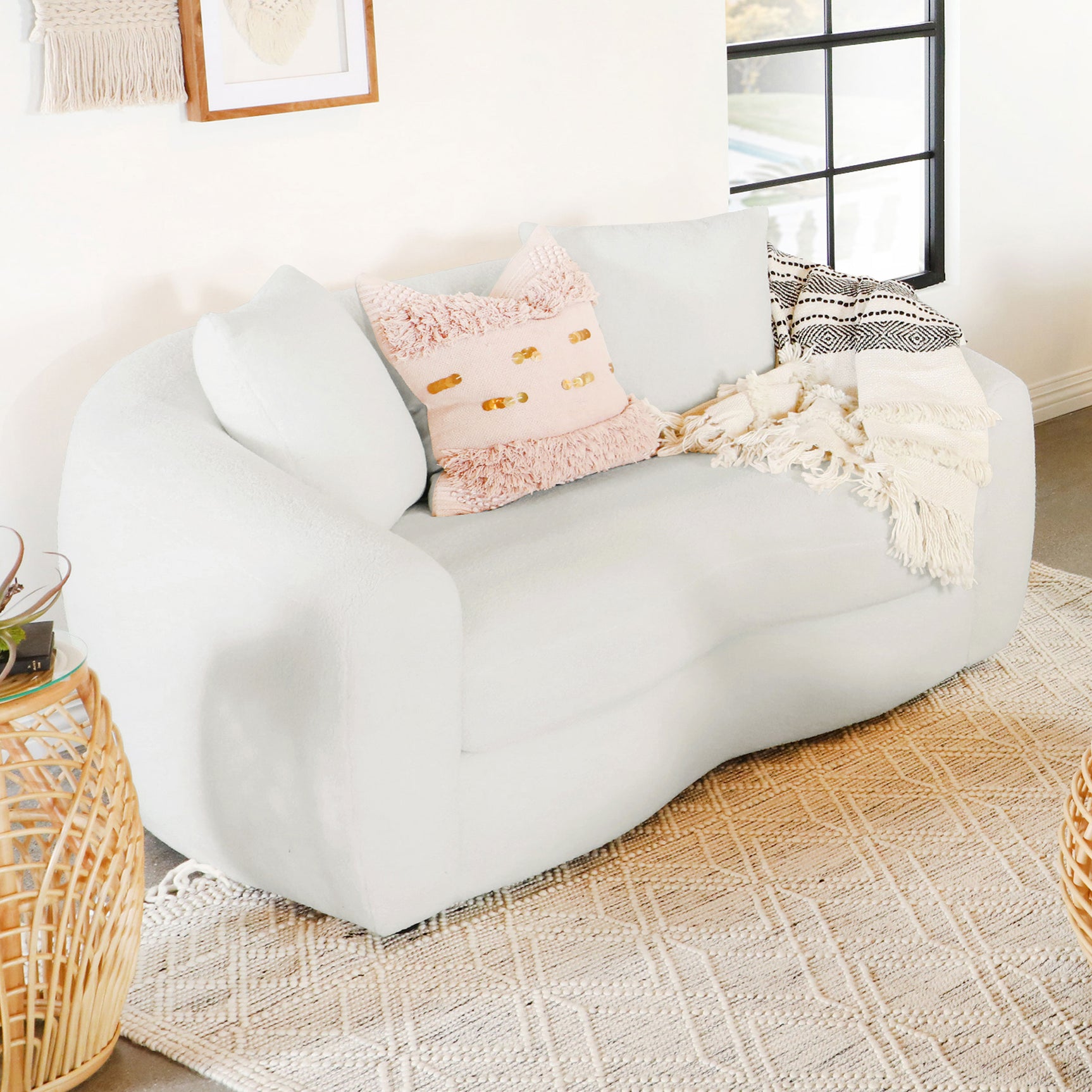 Isabella Ivory Loveseat - Ornate Home