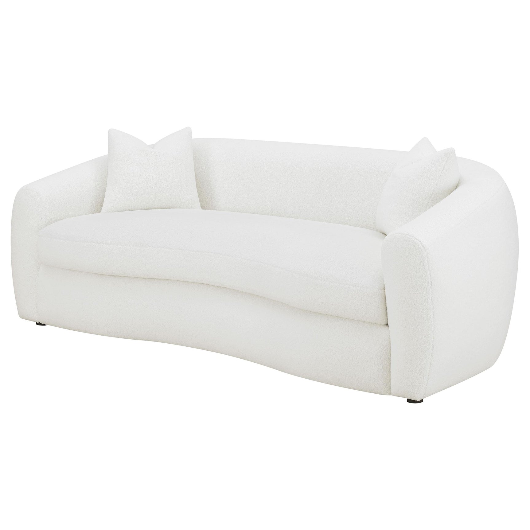 Isabella Natural Faux Sheepskin Upholstered Sofa - Ornate Home