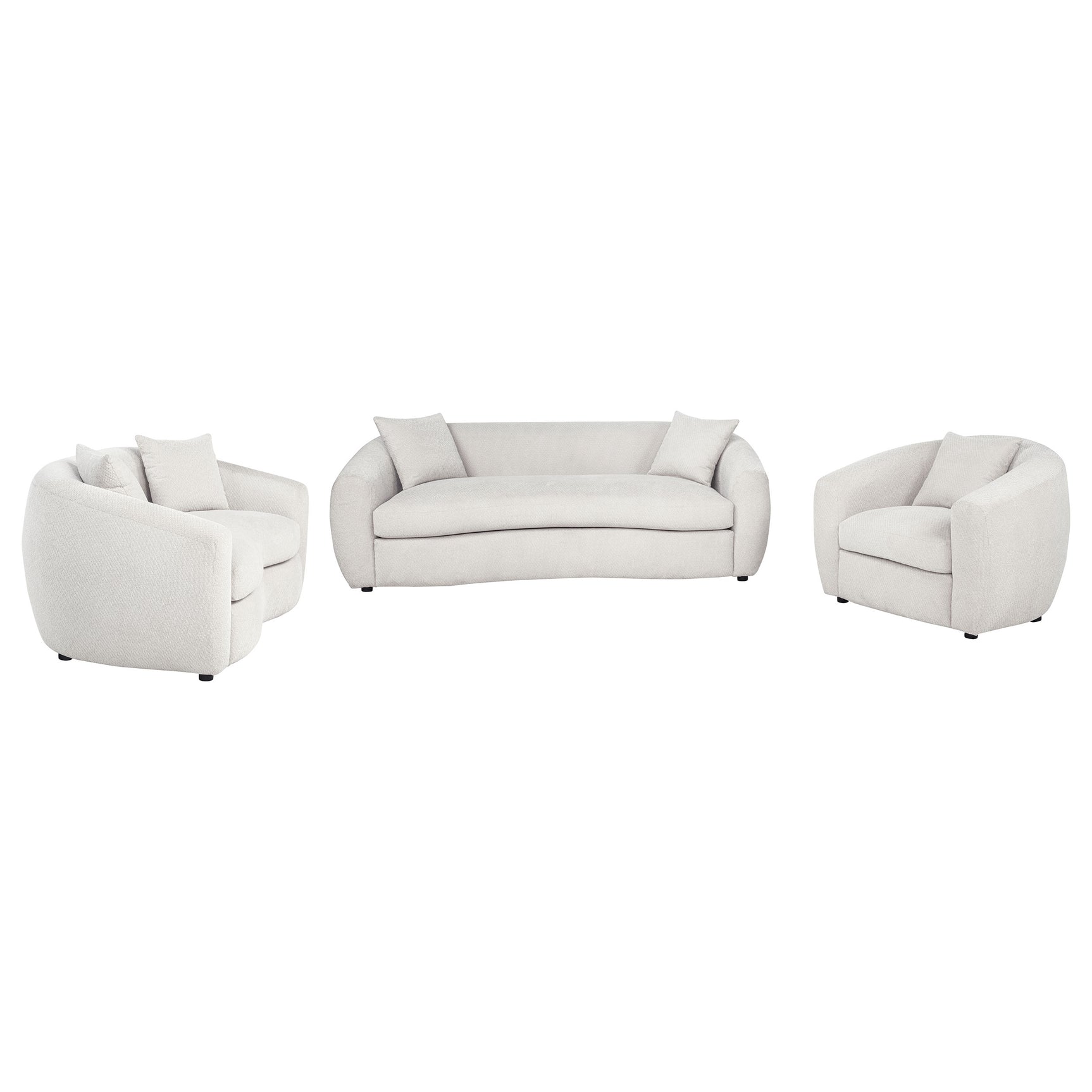 Isabella Sand 3-piece Fabric Upholstered Sofa Set - Ornate Home