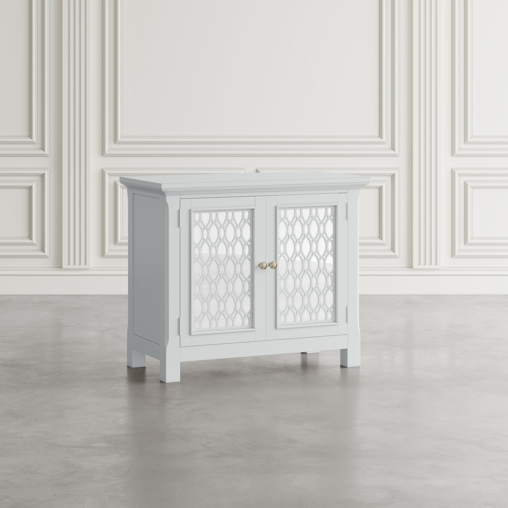 Isabella White 38 Mirrored Accent Cabinet - Ornate Home