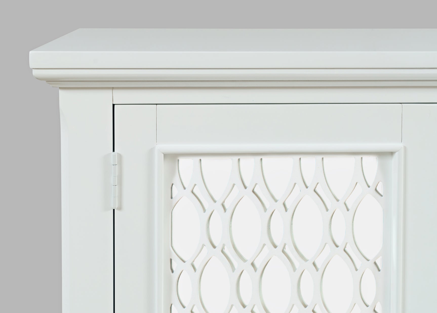 Isabella White 54 Mirrored Accent Cabinet - Ornate Home