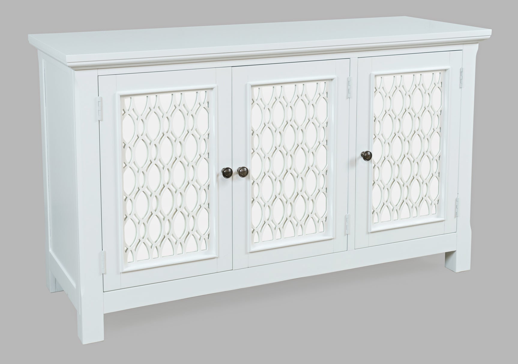 Isabella White 54 Mirrored Accent Cabinet - Ornate Home