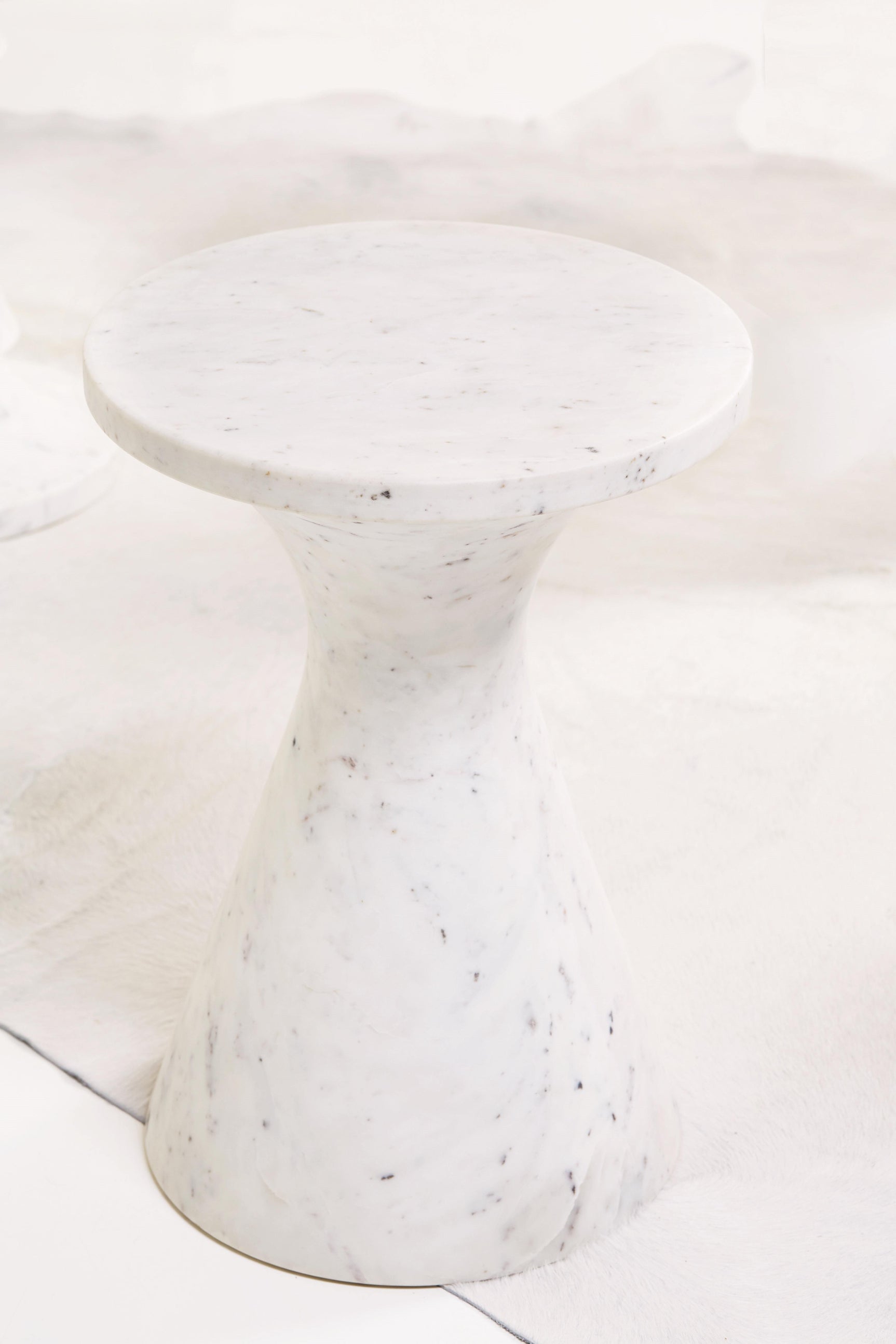 Isabelle Honed White Marble Accent Table - Ornate Home