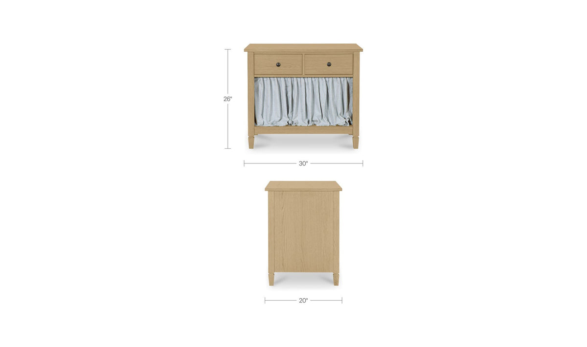 Isabelle Light Blue Stripe Nightstand - Ornate Home