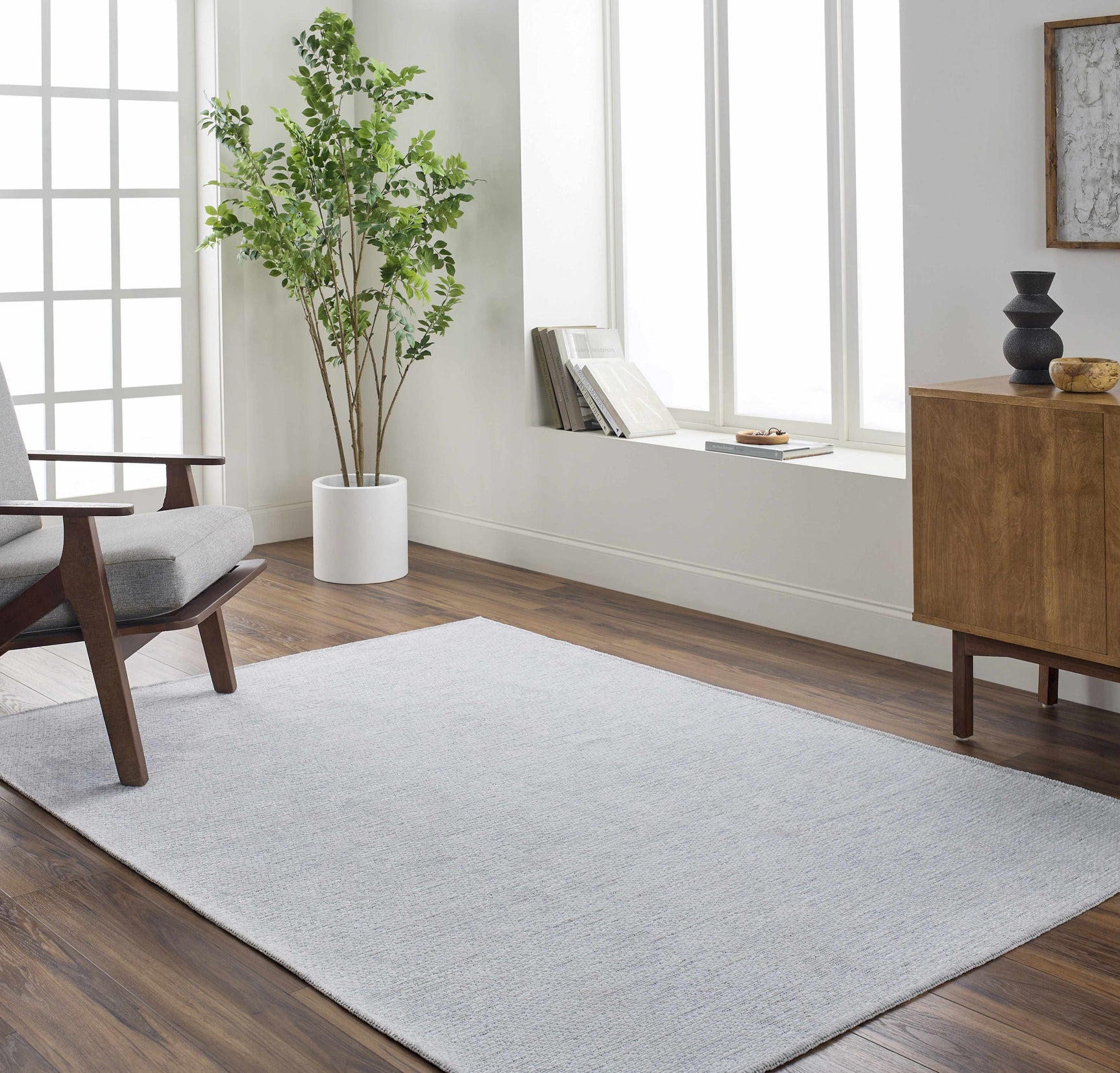 Isako Light Blue Solid Washable Rug - Clearance - Ornate Home