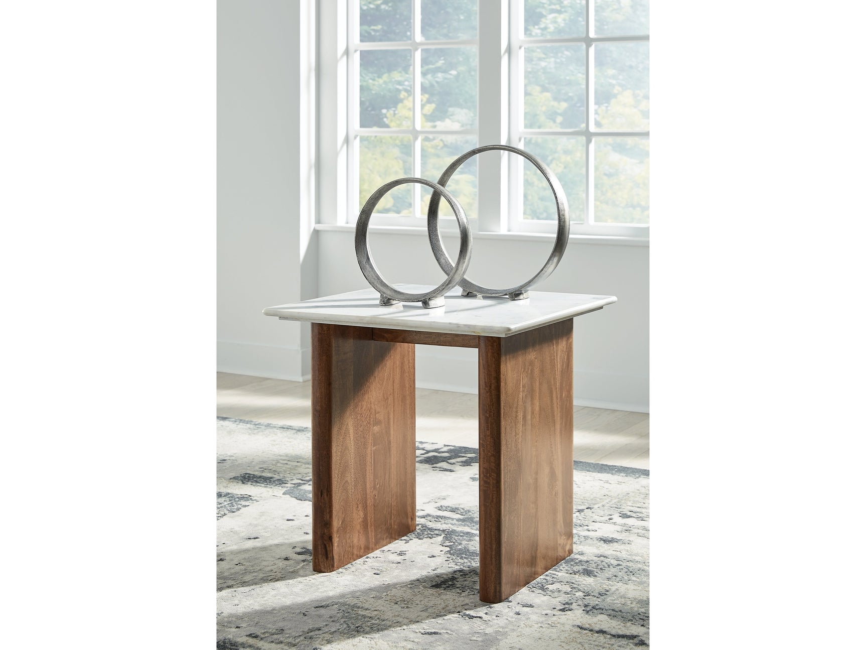 Isanti Light Brown/White End Table (Online Special Price) - Ornate Home