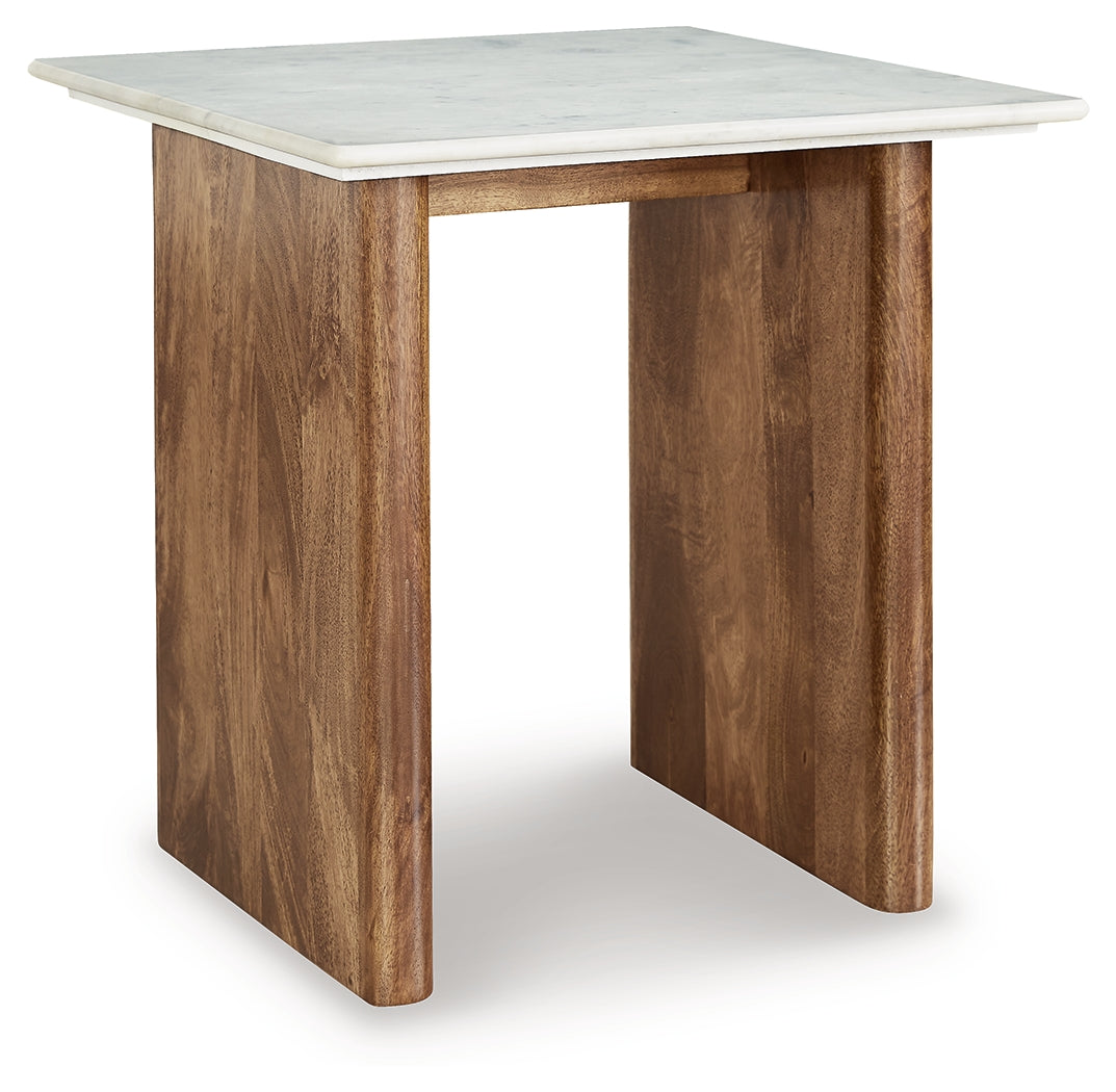 Isanti Light Brown/White End Table (Online Special Price) - Ornate Home