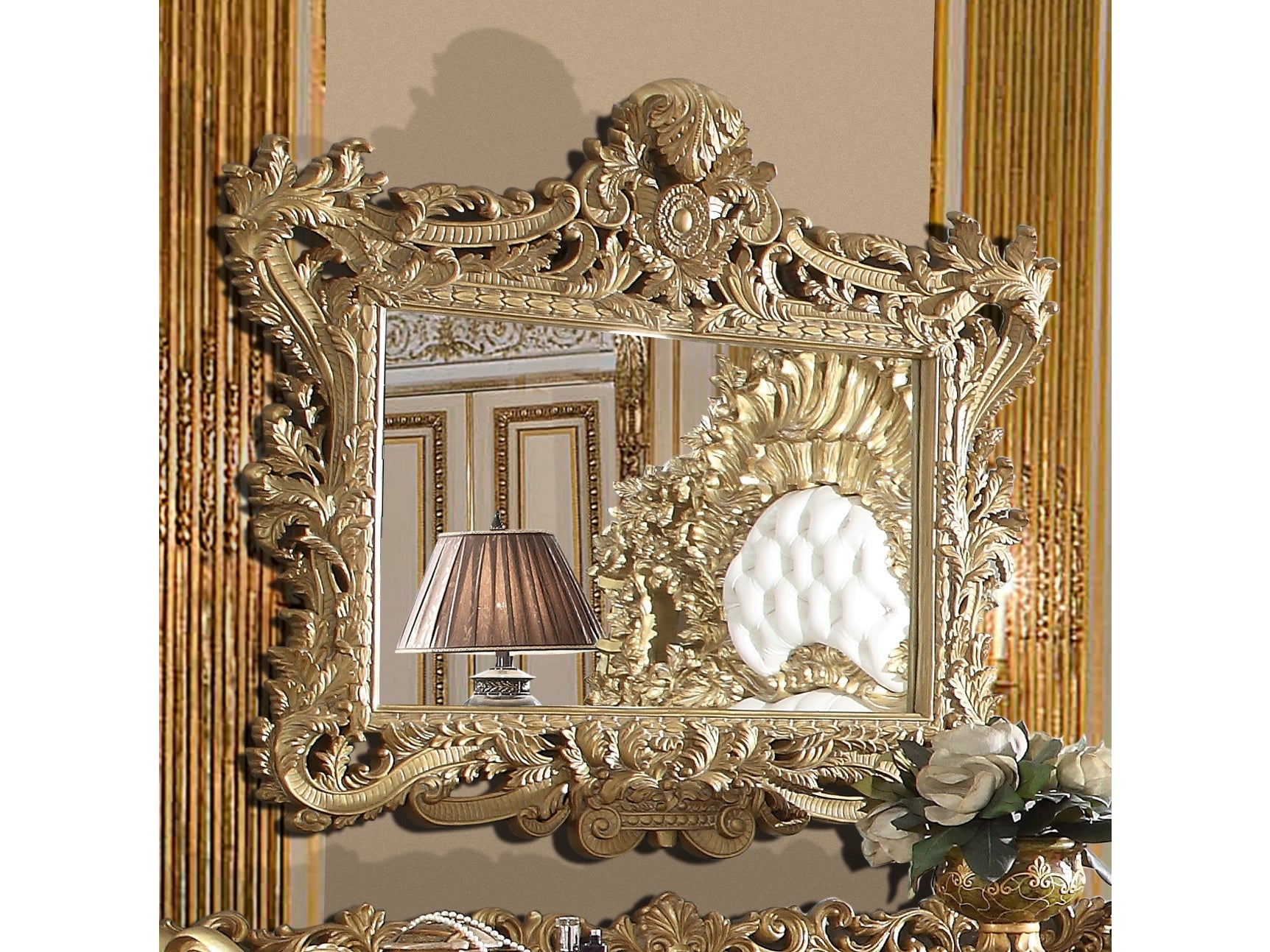 Isidora Bright Gold Mirror / HD-8086 - Ornate Home
