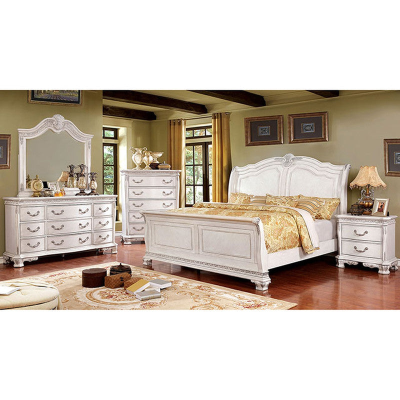 Isidora White Wash E.King Bed - Ornate Home