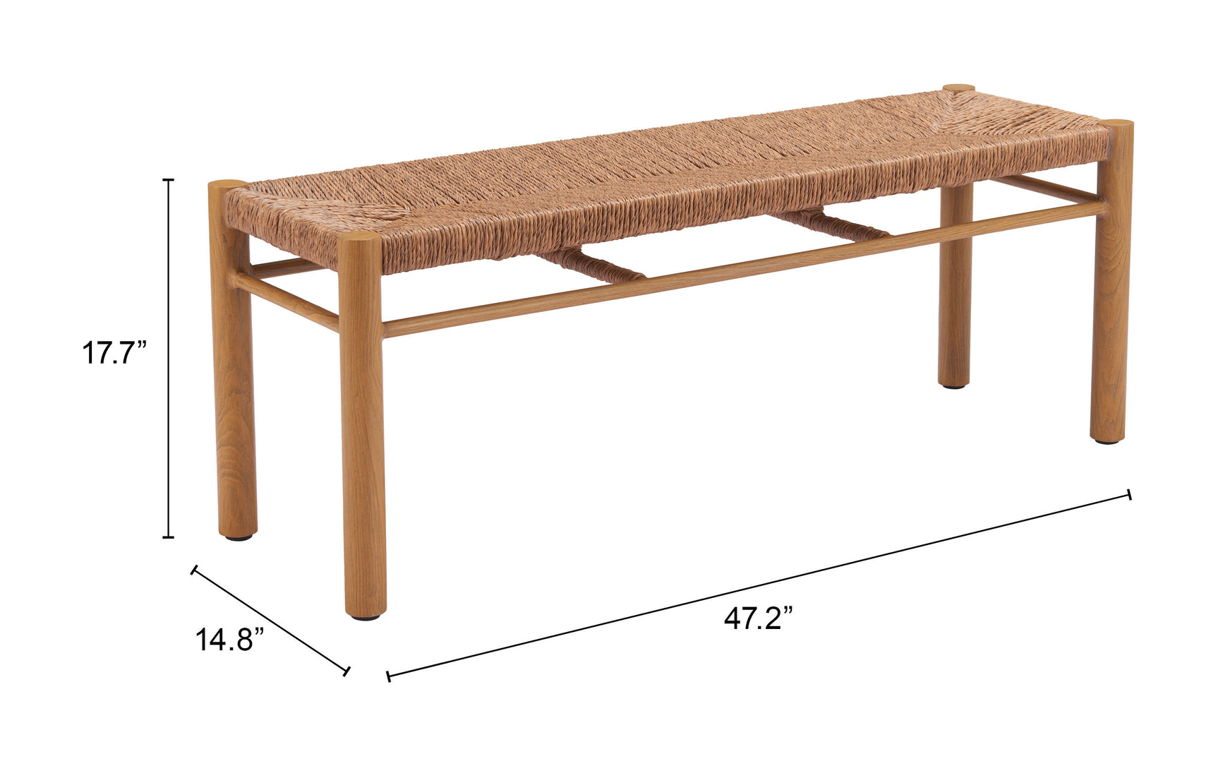 Iska Natural Bench - Ornate Home