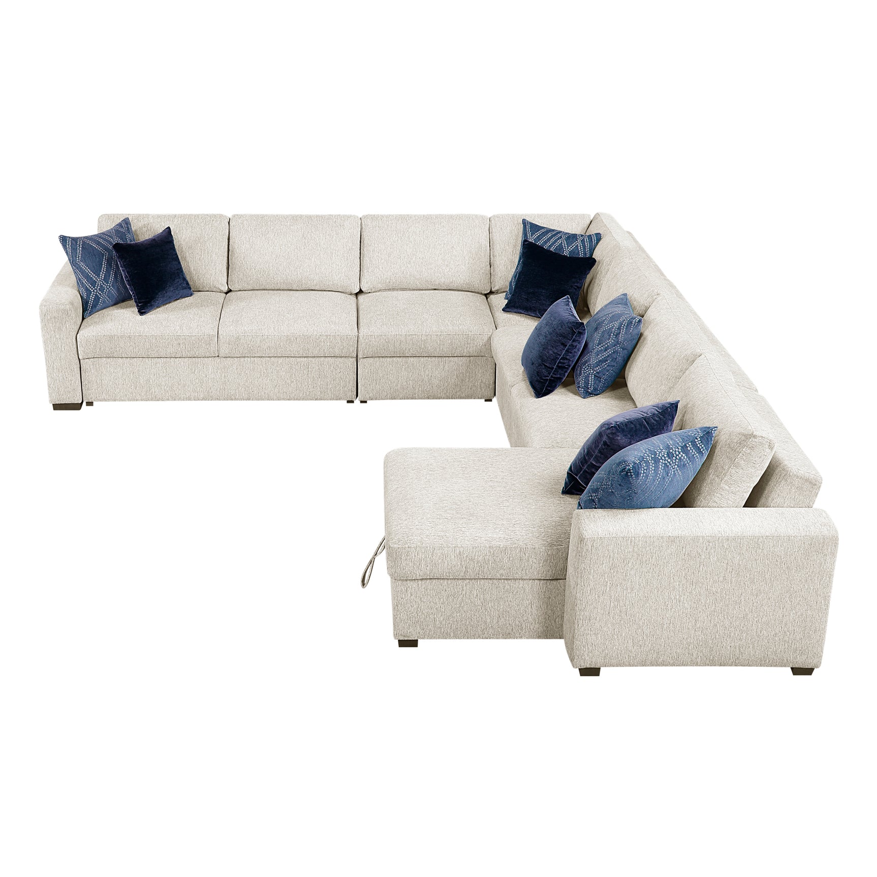 Isla Beige 5-Piece Sectional w/ Reversible Chaise - Ornate Home