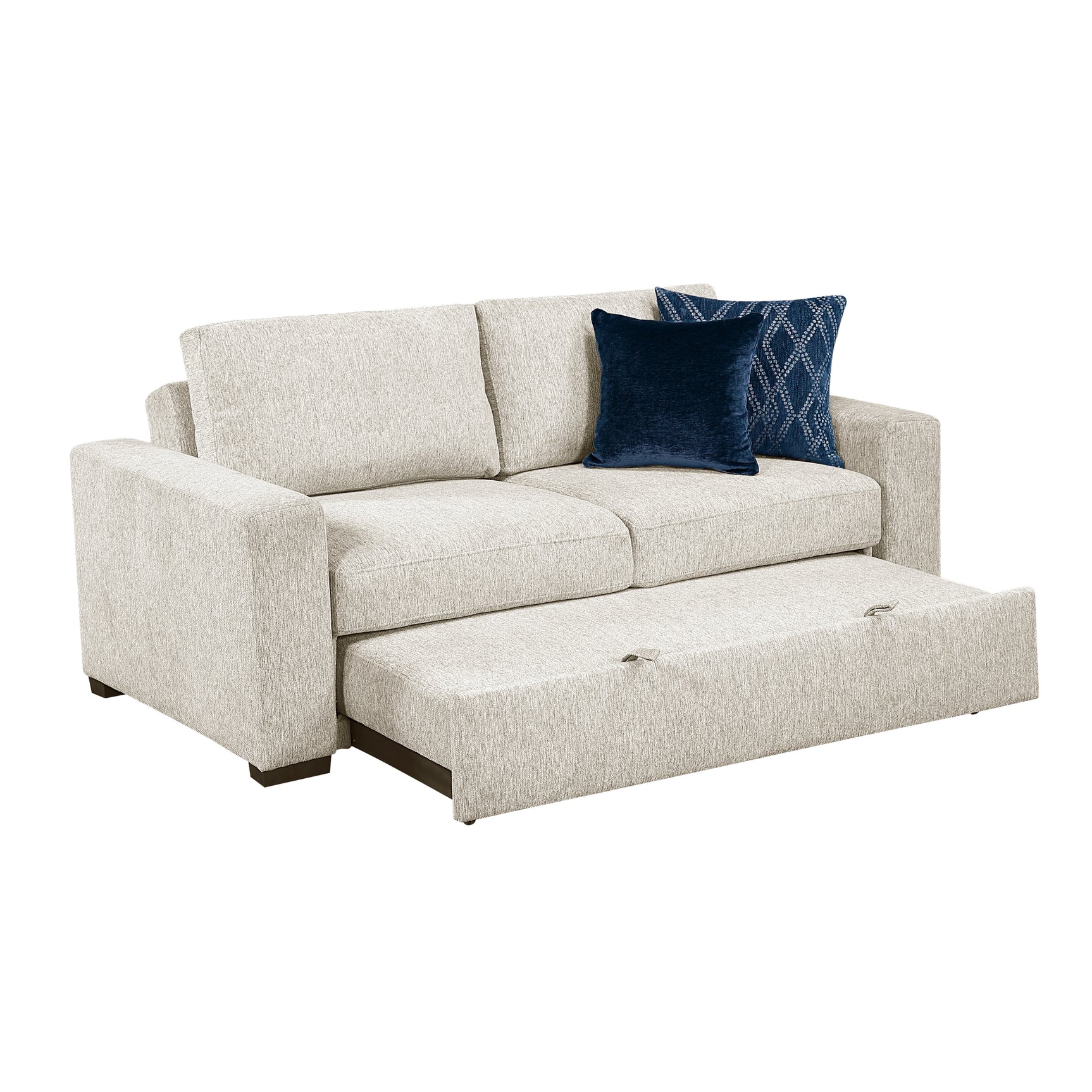Isla Beige Loveseat w/ Pull-Out Bed & Click Motion Back - Ornate Home