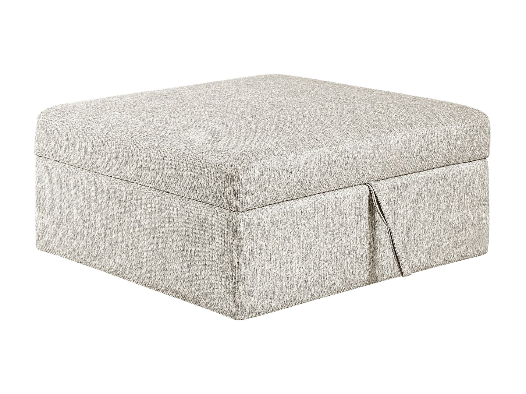 Isla Beige Storage Ottoman with Casters - Ornate Home