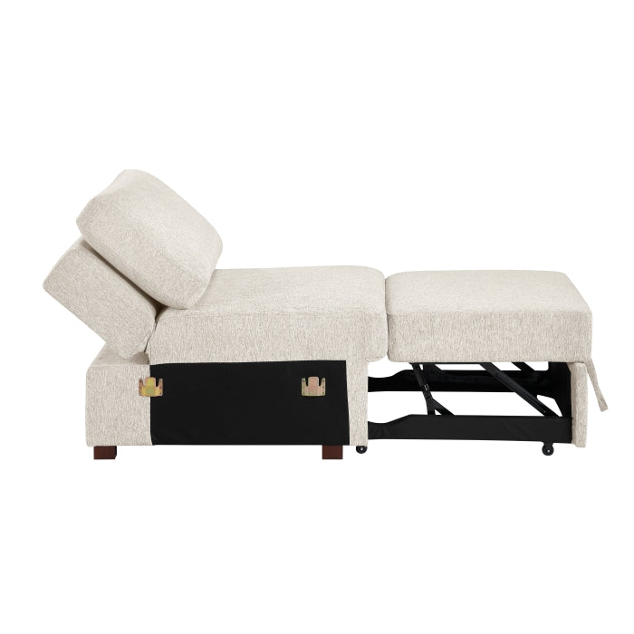 Isla Black Convertible Armless Chair With Pull-out Bed And Click Motion Back - Ornate Home