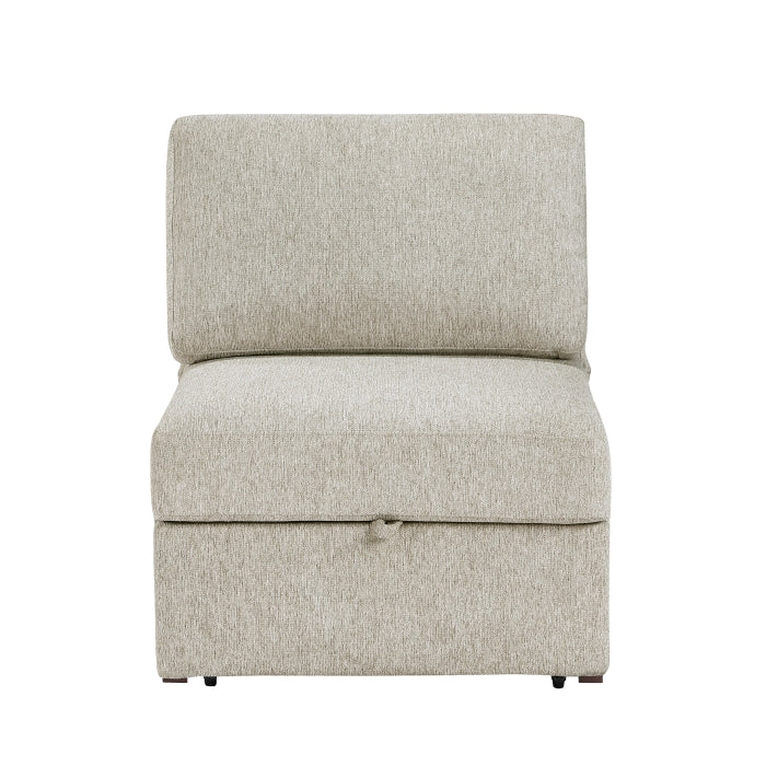 Isla Brown Convertible Armless Chair With Pull-out Bed And Click Motion Back - Ornate Home