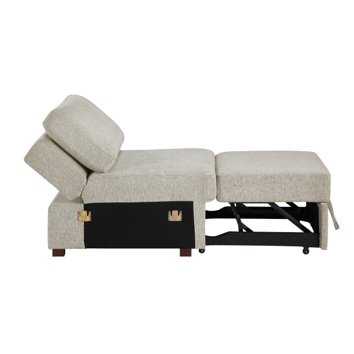 Isla Brown Convertible Armless Chair With Pull-out Bed And Click Motion Back - Ornate Home