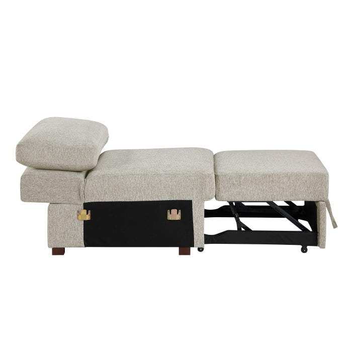 Isla Brown Convertible Armless Chair With Pull-out Bed And Click Motion Back - Ornate Home