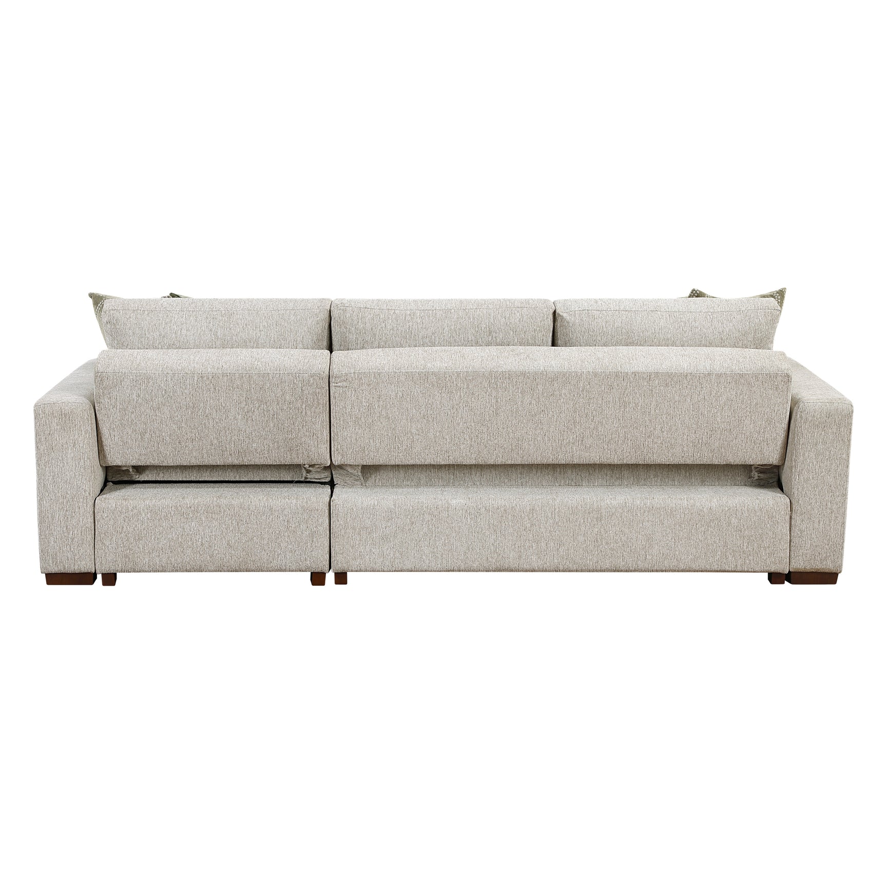 Isla Sand 2-Piece Sectional with Reversible Chaise and Pull-out Bed - Ornate Home