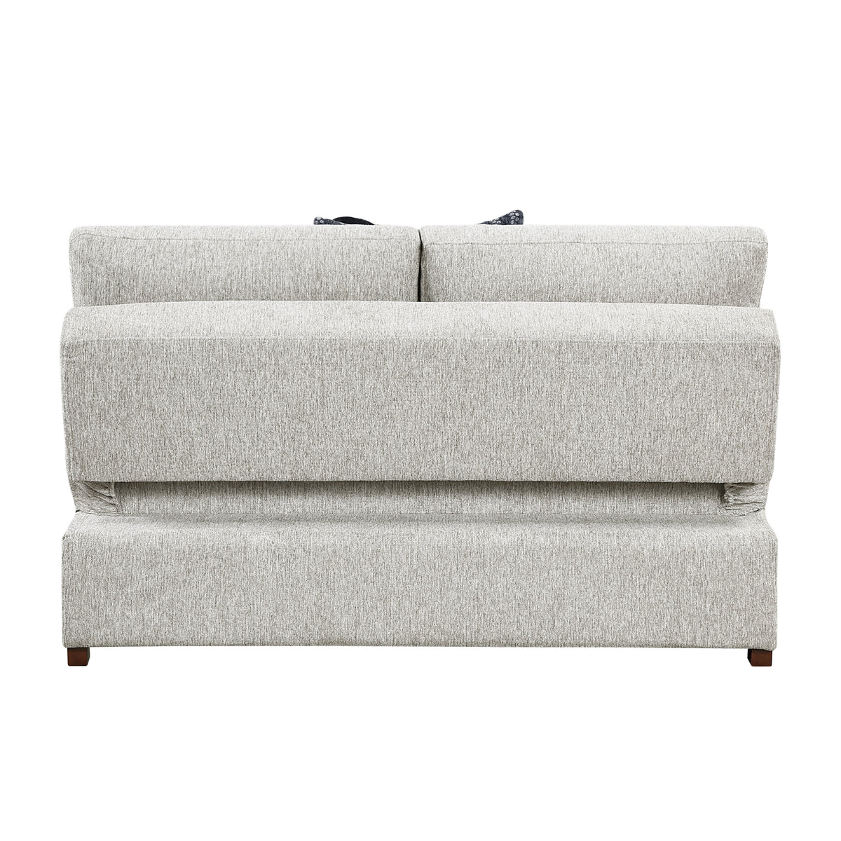 Isla Silver Convertible Armless 2-Seater With Pull-out Bed And Click Motion Back