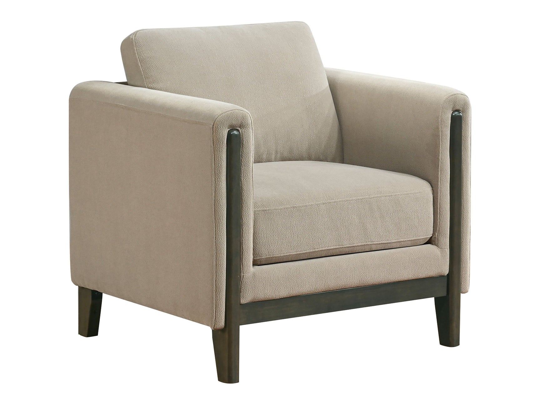 Islington Taupe Fabric Upholstered Panel Arm Accent Chair - Ornate Home