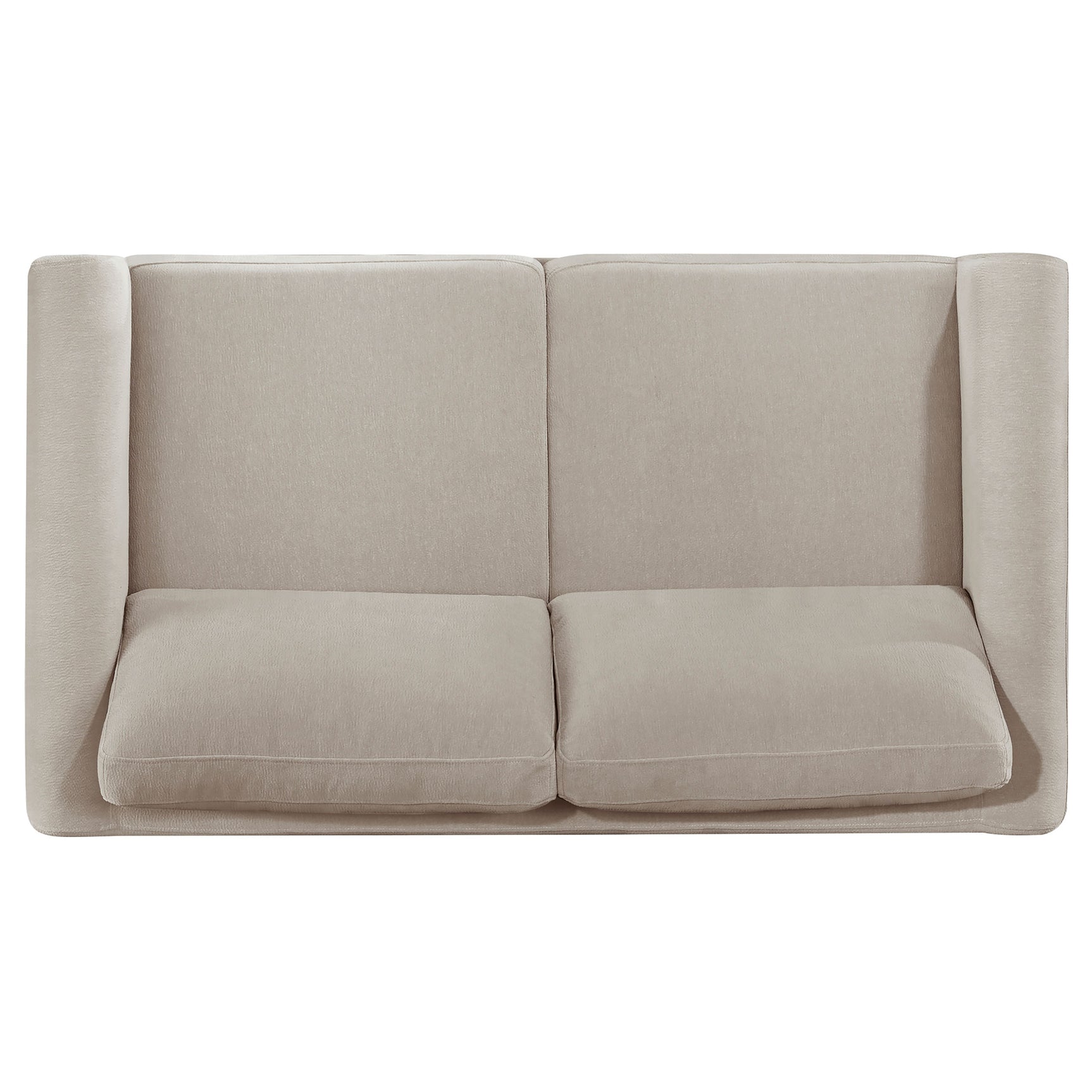 Islington Taupe Fabric Upholstered Panel Arm Loveseat - Ornate Home