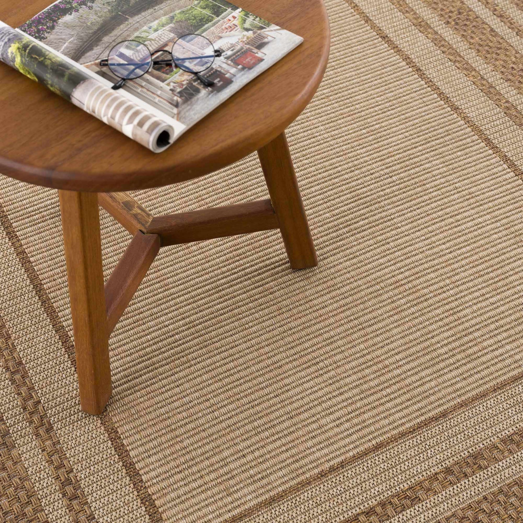 Isoko Bordered Faux Jute Outdoor Rug - Ornate Home