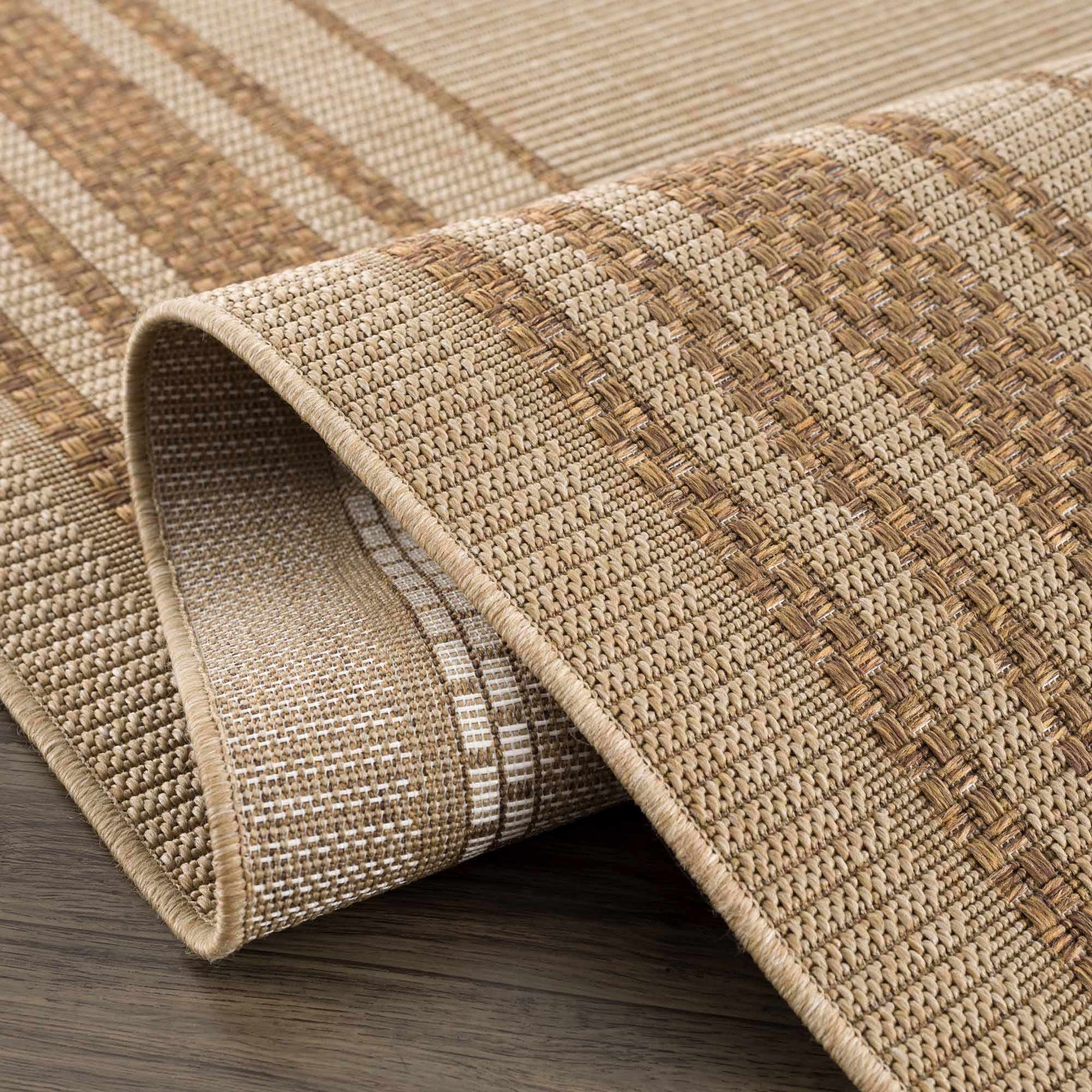 Isoko Bordered Faux Jute Outdoor Rug - Ornate Home