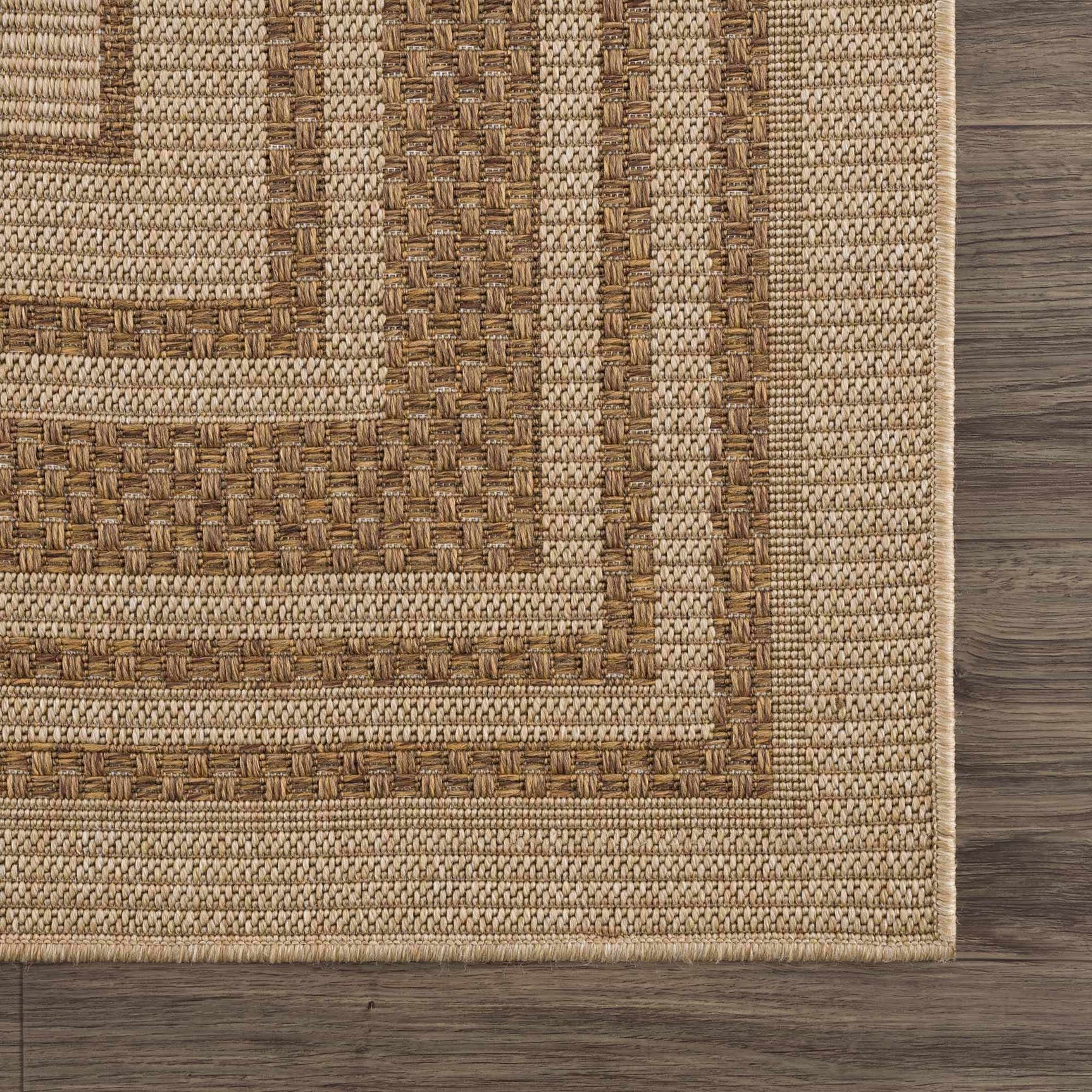 Isoko Bordered Faux Jute Outdoor Rug - Ornate Home