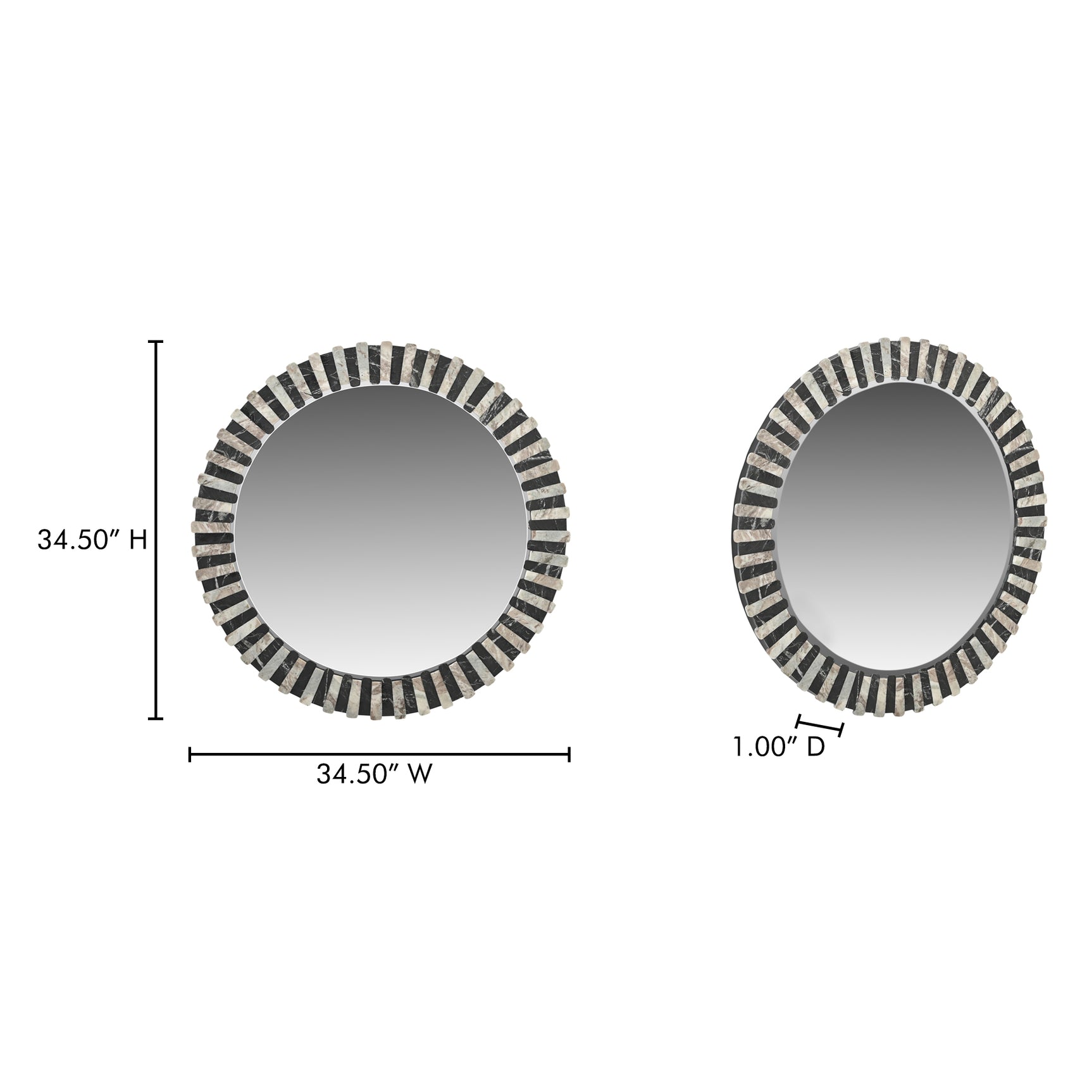 Isolde Black/Beige Mirror - Ornate Home