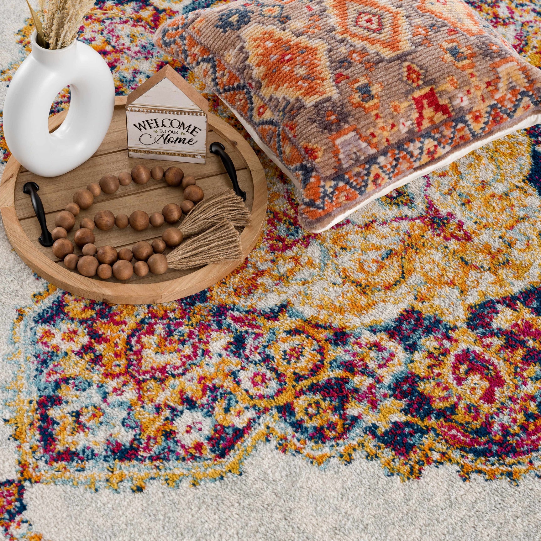 Istanbul Orange Area Rug - Clearance - Ornate Home
