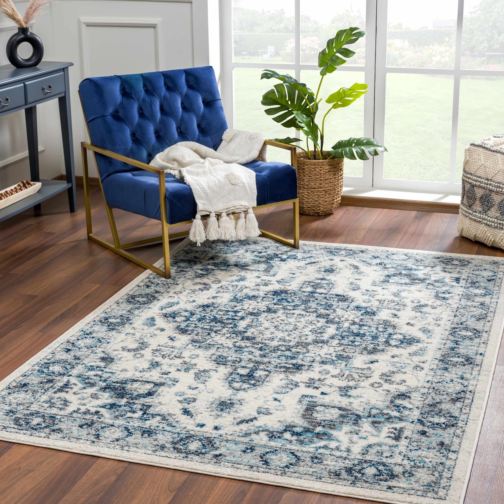 Istanbullu Blue Area Rug - Clearance - Ornate Home