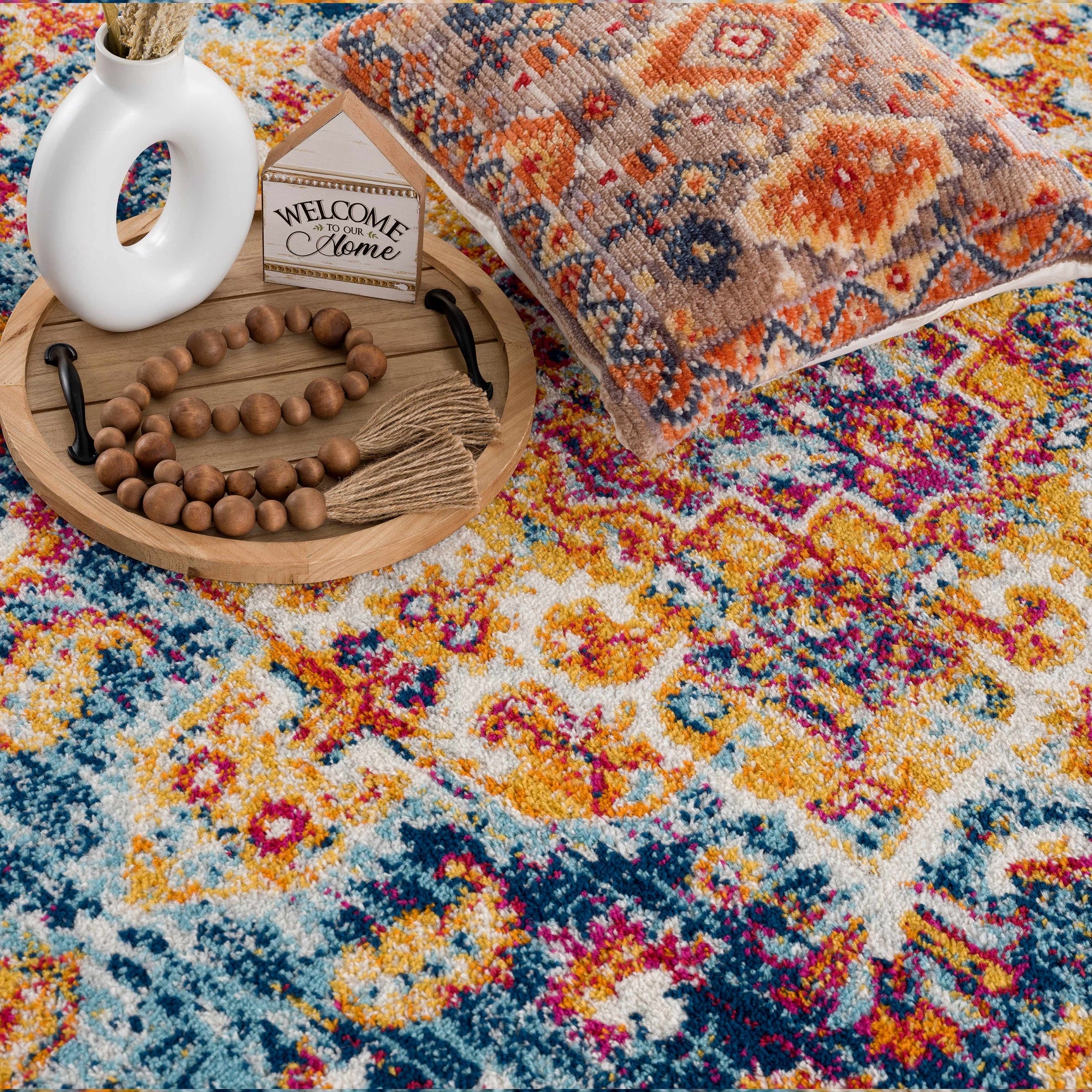 Istanbullu Orange Area Rug - Clearance - Ornate Home