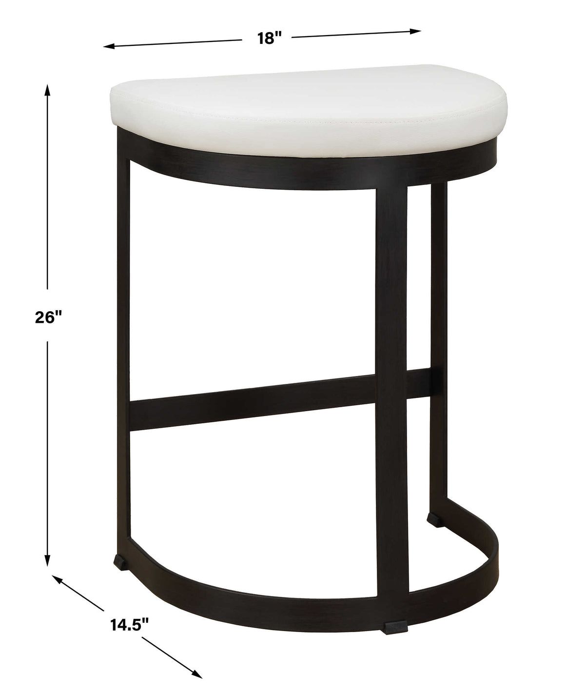 Ivanna White Counter Stool - Ornate Home
