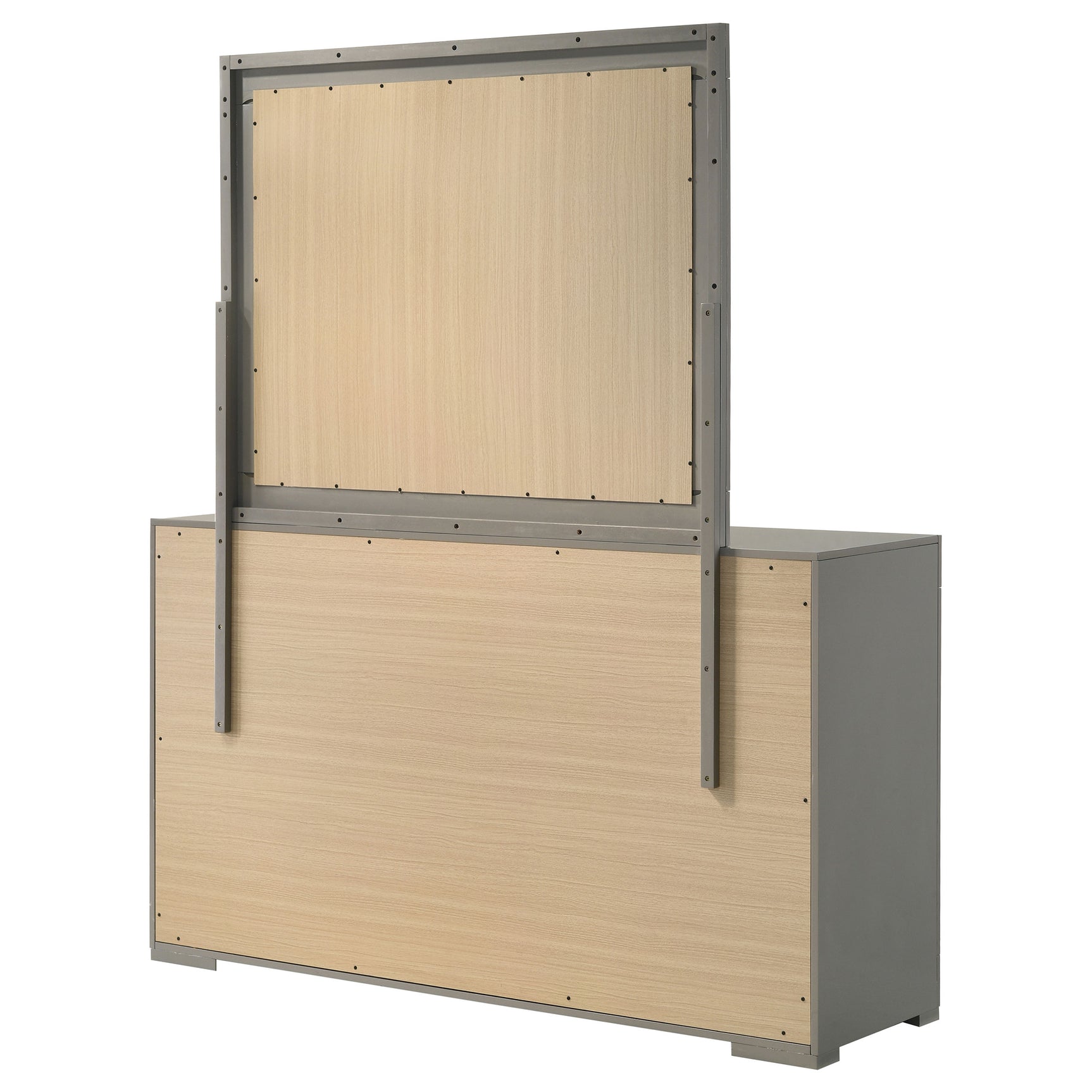 Ives Grey High Gloss Dresser and Mirror - Ornate Home