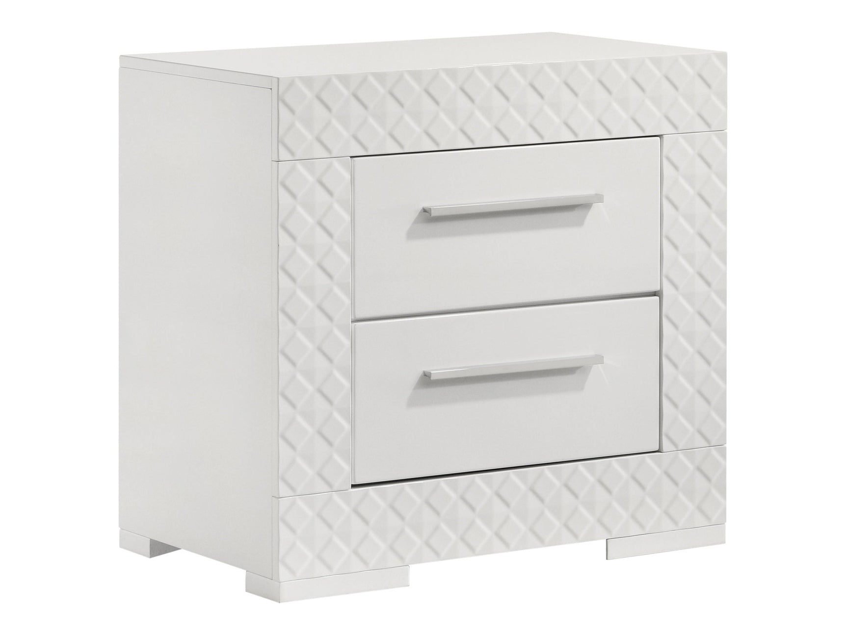 Ives White High Gloss Nightstand - Ornate Home