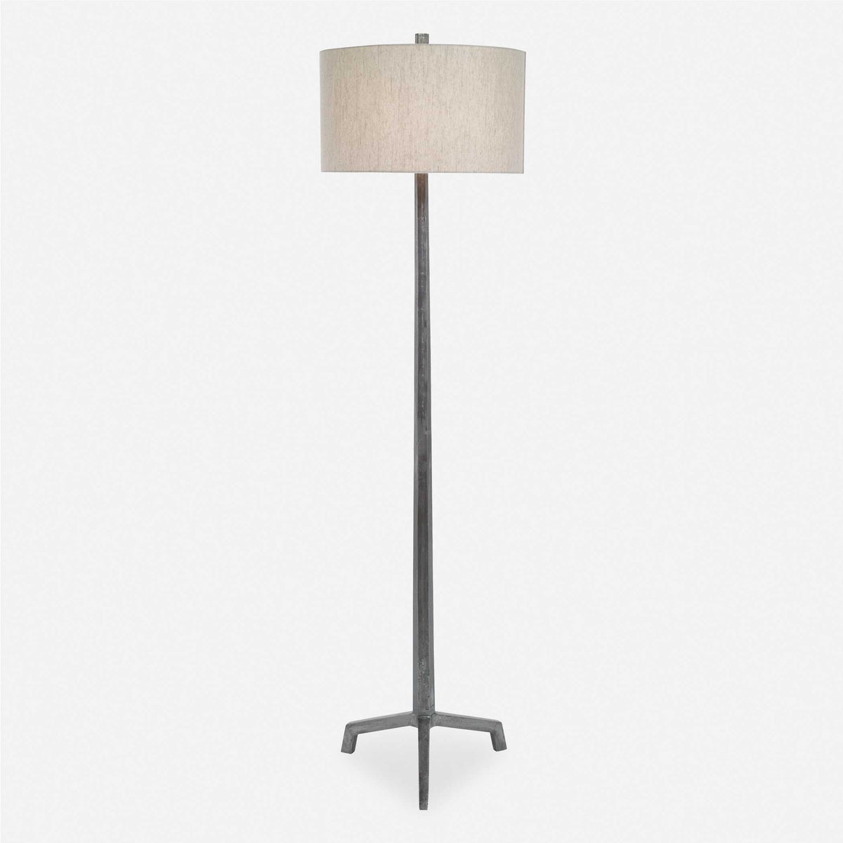 Ivor Brown/Silver Cast Iron Floor Lamp - Ornate Home