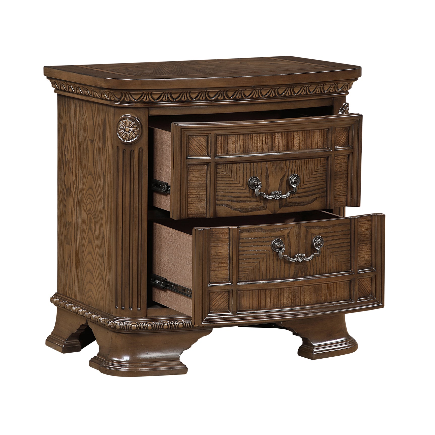 Ivoura Warm Walnut Nightstand - Ornate Home