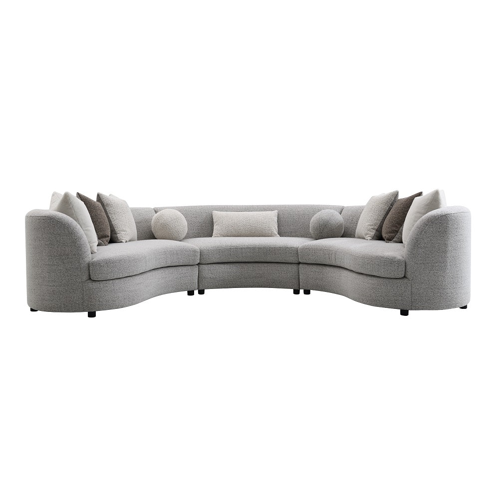 Ivria Gray Sectional Sofa W/9 Pillows - Ornate Home