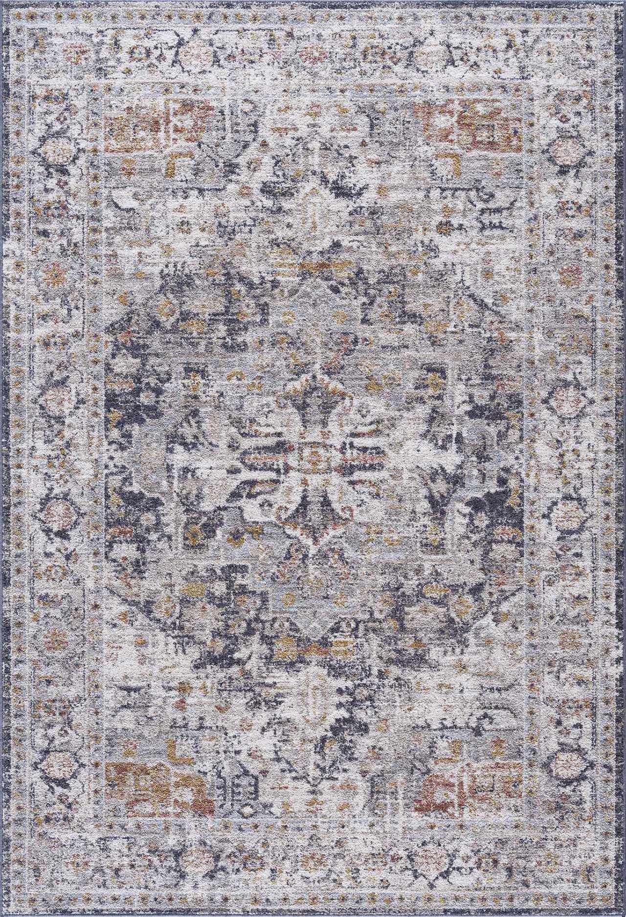 Ivria Navy & Rust Area Rug - Ornate Home