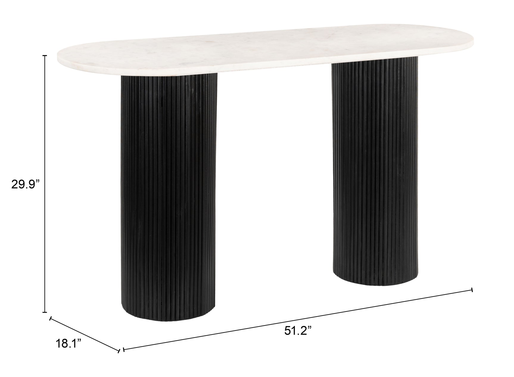 Izola White & Black Console Table - Ornate Home